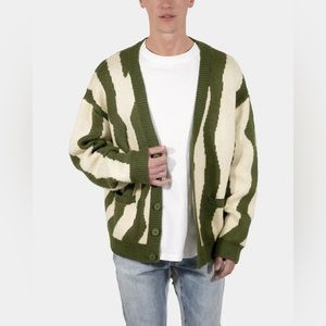 MNML Zebra Cardigan Green/White